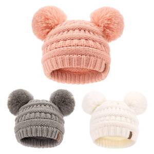 lot 12421 image: FURTALK Baby Winter Knitted Beanie Hat Soft Warm Pom Pom for Infant Toddler Skull Cap