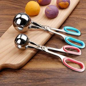 lot 12432 image: Meatball Maker, 2 PCS None-Stick Meatball Maker with Detachable Anti-Slip Handles, Stainless Steel Meat Baller Tongs, Cake Pop Roller, Ice Tongs, Cookie Dough Scoop for Kitchen (1.38&1.78)