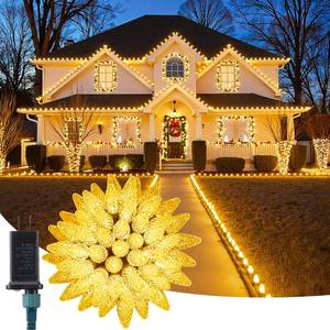 lot 13462 image: C9 Christmas Lights Outdoor, 72 FT 110 LED C9 String Lights, 8 Modes & Timer Connectable Waterproof for Christmas Tree Light Indoor Outdoor Roofline Patio Outside Garden Yard Xmas Decor, Warm White
