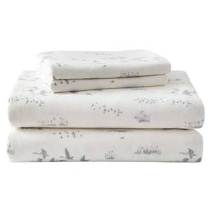 lot 13469 image: Eddie Bauer - Flannel Sheets Twin Size, Anti-Pilling & Wrinkle Resistant Cotton, Touchably Soft for All-Season Comfort - Bed Sheets with Matching Pillowcase & Fitted Sheet (Geese Meadow Yellow)