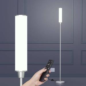 lot 13498 image: Nukanu Floor Lamp with Remote Control,Bright Floor Lamps for Living RoomBedroomOffice, Stepless Adjustable 3000K-6000K Colors and 10-100% Brightness,Standing Light with Foot Switch (Nickel)