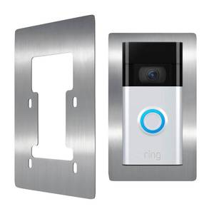 lot 14075 image: YJNBEST Stainless Steel Faceplate, Accessories for Ring Video Doorbell, Video Doorbell Battery 2nd Gen 3 Plus 4 Pro Battery  Bracket  Shield  Fixing  Plate for Bell, Silvery(T95)