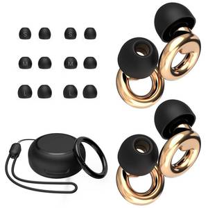 lot 14083 image: JUSTRVN Ear Plugs for Sleeping,2 Pairs of Stylish Reusable Noise Reduction Earplugs with 8 Pairs Tips & case,Hearing Protection Earplugs for Concert,Travel,Work,Live Events - 25dB-30dB