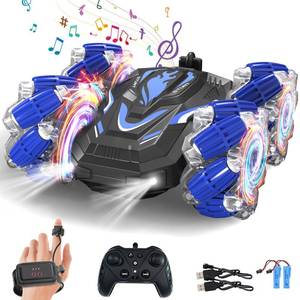 lot 14099 image: New Gesture Sensing RC Stunt Car with Lights Music, Hand Gesture Remote Control Car 360° Spins Double Side Controlled RC Car Birthday Gifts Toys for 6-12 Years Old Boys