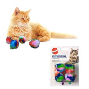 lot 14122 image: Spot Kitty Yarn Puffs Cat Toys - Rainbow Pack