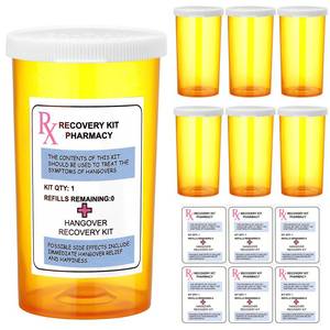 lot 14124 image: Yungyan 6 Pack Bachelorette Party Empty Bottles Kit Yellow Pill Bottles Large for Bachelorette Bride Wedding 21st Birthday Travel Party Supplies (Bottle2.17 x 3.94 Inch,Sticker1.97x2.56 Inch)