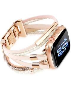lot 14127 image: RUIXTIPAD Compatible with Apple Watch Band 40mm Women, Boho Bracelet for Apple Watch Bands 41mm 38mm Series 10 9 8 7, Multi Wrap Strap Leather for iWatch Bands 6 5 4 3 2 1 SE -Khaki