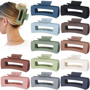 lot 14134 image: Sisiaipu Hair Clip - Claw, 4.1 Inch Extra Large for Thick, Long, Curly Hair, 12 Pcs, 12 Rubber Paint and Plastic Materials, Non-Slip Design, Women and Girls Hair Accessories - Multicolor