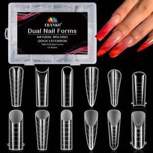 lot 14138 image: EBANKU Dual Forms for Poly Nail Gel 288PCS Dual Nail Forms Molds Stiletto Coffin Ballerina Acrylic Nail Tips 12 Shapes for Builder Gel Manicure Nail Art Design Salon DIY at Home