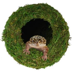 lot 14179 image: USMOLA Mossy Caves, Artificial Green Moss Caves Hide for Pet Reptile Frogs and Snakes, Terrarium & Vivarium Decor, Crested Gecko Tank Decor (4 - Woodland Green)