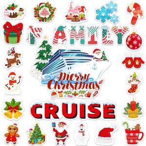 lot 14227 image: 27 Pcs Christmas Cruise Door Magnets Decorations Funny Cruise Ship Door Magnets Magnetic Reusable Magnet for Graduation Cabin Ship Carnival Refrigerator Office Car Accessories