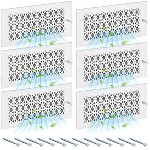 lot 15374 image: Datanly 6 Pcs Metal 10 x 4 Inch (Interior Size) White Vent Cover Ceiling Register Decorative 3 Way Air Sidewall Ceiling Wall Vent Covers, Duct Air Cover, Grille Register for Home, Office
