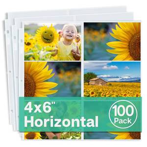 lot 15381 image: Dunwell 12x12 Scrapbook Page Protectors - 4x6 Photo Album Pages for 3-Ring Binder, (100-Pack, Horizontal Layout), Holds 1200 Pictures, Durable Refill Sleeves, Scrapbooking, Fits Pioneer & WRMK Albums
