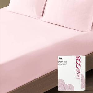 lot 15383 image: Mayfair Linen 100% Egyptian Cotton Twin Fitted Sheet - 800 Thread Count 16 Deep Pocket, Durable Sateen, All-Around Elastic, HeadFoot Side Indicators - Blush