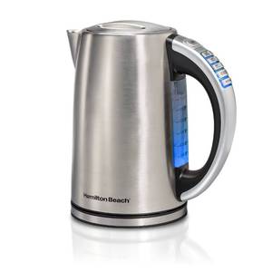 lot 15387 image: Hamilton Beach 1.7 Liter Temperature Control Electric Kettle, Water Boiler & Heater, Fast Boiling 1500 Watts, BPA Free, Cordless, Auto-Shutoff and Boil-Dry Protection, Stainless Steel (41020R)