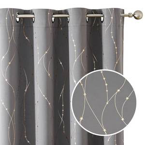 lot 15391 image: SMILE WEAVER Light Gray Blackout Curtains for Living Room 84 Inch Long 2 Panels,Room Darkening Curtains with Printed Design Noise Reducing Thermal Insulated Bedroom Grommet Window Drapes
