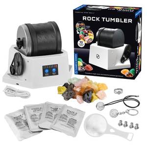 lot 15414 image: The Thames & Kosmos Rock Tumbler Essential STEM Tool  Durable, Leak-Proof, Noise-Reducing Barrel, Built-in Timer  Polish & Shine Kids Rock Collections, Includes Authentic Specimens & Polishing Grits