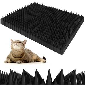 lot 15416 image: Petfolio 12 Pack Upgraded Black Cat Repellent Mat - 16 x 13 Scat Mat for Cats Has Uneven Spikes is an Effective Scat Mat for Dogs, Cats Repellent Outdoor & Indoor to Deter Cats, Dogs & Small Animals