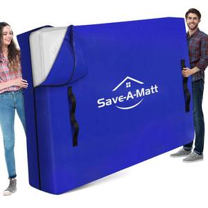 lot 15422 image: SaveAMatt Mattress Bags for Moving - Extra Thick & Durable Queen Mattress Cover for Moving - Reusable Waterproof Tarp Mattress Protector with Durable Handles (82����x79����x15���� King Size)
