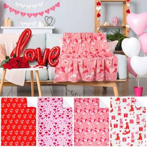 lot 16102 image: Buryeah 4 Pcs Valentines Throw Blanket Valentines Heart Warm Soft Plush Flannel Fleece Galentines Throw Blanket for Classroom Exchange, Office, Home Decor(30 x 40 Inch)