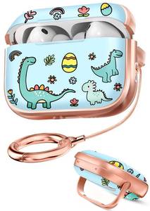 lot 16103 image: for AirPods Pro 3 Case with Safety Lock - Cute Cartoon for Women Girls Fashion Stylish Dinosaur Pattern Design Kawaii Girly Girlish Hard Protective Cover for AirPods Pro 3rd Generation