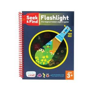lot 16110 image: Chuckle & Roar Flashlight Seek & Find Adventure Book �� Interactive Hidden Object Game with Flashlights, 5 Scenes, 100 Items, Travel-Friendly Activity for Kids