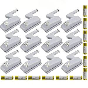 lot 16114 image: LiXiongBao 12 Pack Hinge LED Sensor Light -Smart Touch Induction Cabinet Light for Kitchen Cabinet Cupboard Closet Night Lights, Living RoomBedroomWardrobe Night Lights