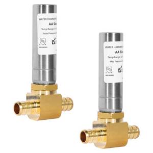 lot 16127 image: (2-Pack) Yqimtion Water Hammer Arrestor Pex, 12 Pex-B Crimp Barb Connection, ASTM F1807, Tee, Stainless Steel, Reduce Banging Noise(2-Pack)