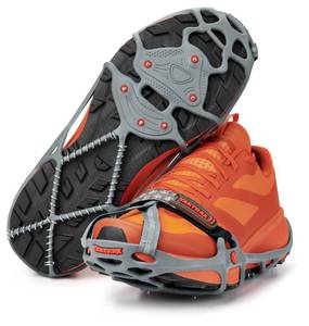 lot 16133 image: Yaktrax Run Traction Cleats for Snow and Ice, GrayRed, Small (8161)