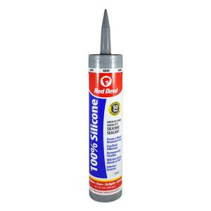 lot 16157 image: Red Devil 081650 100% Silicone Sealant Architectural Grade, 9.8 oz., Gray, 1 Pack