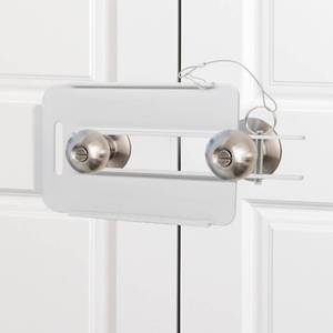 lot 16166 image: French Door Lock  Adjustable Double Door Reinforcement Lock for French Doors Home Security  Add High Security to Prevent Home Unauthorized Entry  Unibody Aluminum Construction (White)