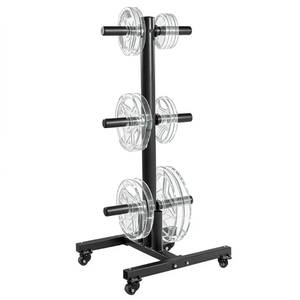 lot 16169 image: Fitvids 2-Inch Olympic Weight Plate Tree, Square wWheels, Black incomplete