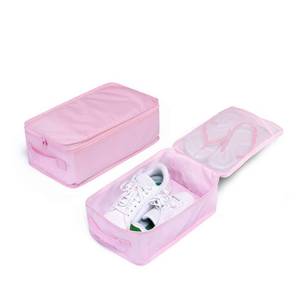 lot 16172 image: JJ POWER Travel Shoe Bags, Foldable Waterproof Shoe Pouches Organizer-Double Layer (2 Pink Shoe Bags)