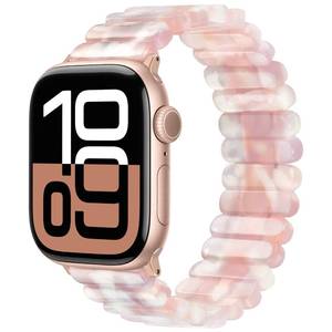 lot 16179 image: V-MORO Resin Stretchy Band Compatible with Apple Watch Series 78910 41mm40mm38mm42mm Fashion Cute Strap for iWatch 654321SE Lightweight Elastic Bracelet Wristband Women,Small-Pink Floral