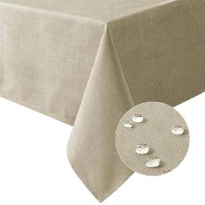 lot 16181 image: H.VERSAILTEX Linen Textured Table Cloths 60 x 60 Inch Premium Solid Tablecloth Spill-Proof Waterproof Table Cover for Dining Buffet Feature Extra Soft and Thick Fabric Wrinkle Free, Taupe