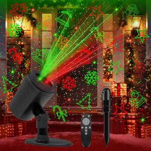 lot 16183 image: Christmas Projector Lights Outdoor, Laser Lights Outdoor with 8 Christmas Patterns, 2 Colors, Remote & Timer, Waterproof Light Projector for Indoor Outdoor Holiday Decoration