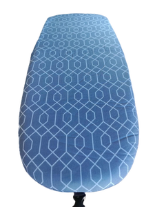 lot 19020 image: Mini Portable Ironing Board with Blue Geometric Cover