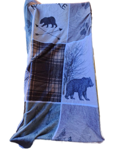 lot 19022 image: Bear and Arrow Pattern Throw Blanket