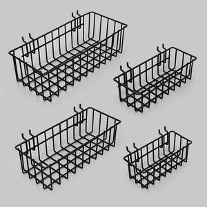 lot 19027 image: Daanxw Pegboard Baskets,Pegboard Accessories,Can be Used to Store Items That Are Not Easy to Hang on a Pegboard (4pcs) (Black Light-Duty)
