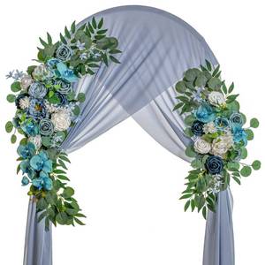 lot 19028 image: Lisuun Wedding Arch Flowers, Artificial Flowers for Decoration, Large Flower Swag for Boho Styles Wedding Ceremony Floral Decor - Pack of 2