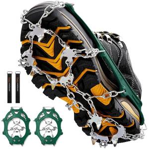 lot 20039 image: Crampons Ice Cleats Traction Snow Grips for Boots Shoes Women Men Anti Slip 19 Stainless Steel Spikes Safe Protect for Hiking Fishing Walking Climbing Mountaineering