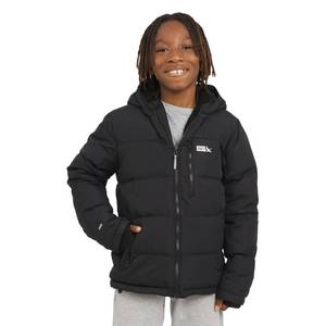 lot 20044 image: Eddie Bauer Boys Classic Heavyweight Faux Fur Lined Hooded Insulated Down Jacket, Black Onyx, Large