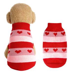 lot 20045 image: Rbenxia Dog Heart Knitted Sweater Warm Pet Dogs Clothes Winter Dog Outfits for Small Puppy Cat Pets (Red, M)