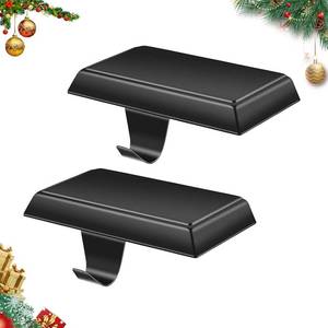 lot 20047 image: YUANQIAN Christmas Stocking Holders for Mantle Weighted Stocking Holder Fireplace Stocking Hangers for Xmas Holiday Party Decoration (2)