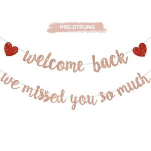 lot 20049 image: RICHHHA Rose Gold Welcome Back We Missed You So Much Banner,NO DIY,for Welcome Home Celebration Decorations Family Gathering,Back to School Events Military Homecoming Decoration