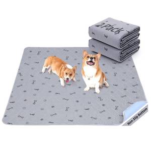 lot 20059 image: Washable Puppy Pads 2Pack , 41x41 Reusable Pee Pads for Dogs, Absorbent Whelping Pads with Bone Print, Waterproof Dog Rug Non-Slip Protector for Housbreaking,Potty Training,Bed Couch Carpet