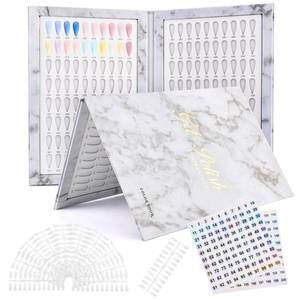 lot 20076 image: Velarionna 160 Nail Color Display Book with 240 Nail Tips and 1-200 Number Labels, Gel Polish Colors Card Board Professional Color Swatches Book