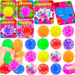 lot 20104 image: 24 Pack Valentines Day Gifts for Kids Teens Class, Fidget Stress Balls with Valentines Day Cards,Valentines Party Favors Stress Relief Toys Squeeze Balls Bulk for Boys Girls Classroom Exchange Prizes