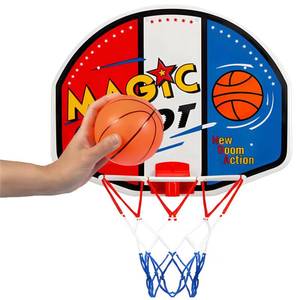 lot 20106 image: Indoor Mini Basketball Hoop - 16 x 13 Large Over The Door Plastic Toy Backboard, Net, Ball and Pump for Kids Boys Teens - Suitable for Office, Bedroom, Dorm (Magic Shot)