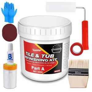 lot 20111 image: Tub and Tile Refinishing Kit, 17.6oz Tub Refinishing Kit with Complete Tools and Hardener, Tile Paint for Bathtub, Countertop, Sink, Floor, Wall, Kitchen, Gloss White, Waterproof �� Voc Free